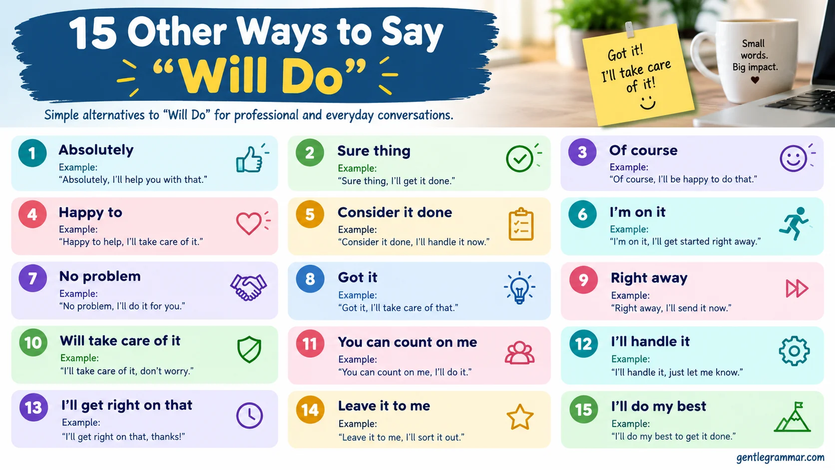 Other Ways to Say “Will Do”