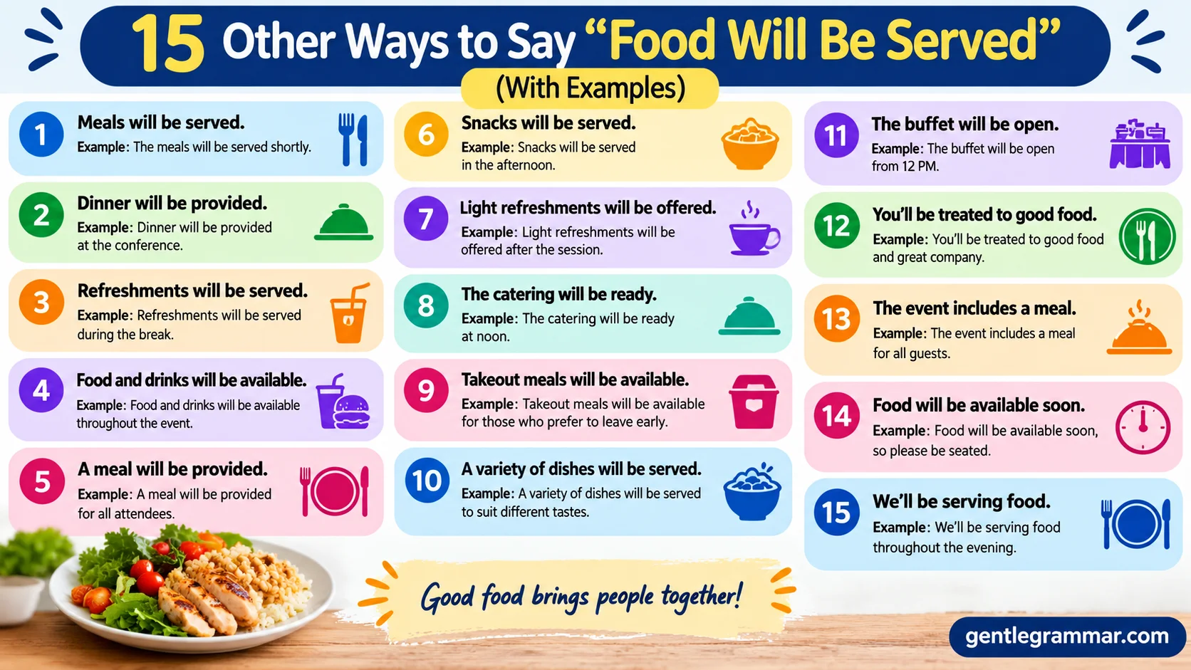 Other Ways to Say “Food Will Be Served”