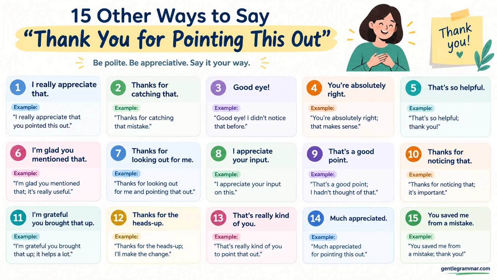 Other Ways to Say “Thank You for Pointing This Out”