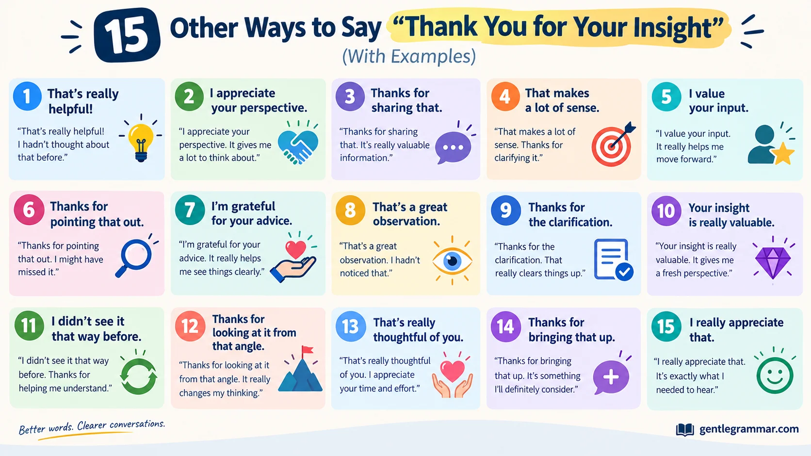 Other Ways to Say “Thank You for Your Insight”
